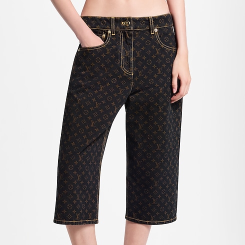 Monogram Denim Bermuda Shorts in Women's Ready to Wear Skirts and Shorts collections by Louis Vuitton (Product zoom)