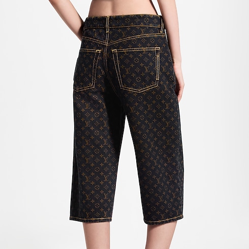 Monogram Denim Bermuda Shorts in Women's Ready to Wear Skirts and Shorts collections by Louis Vuitton (Product zoom)