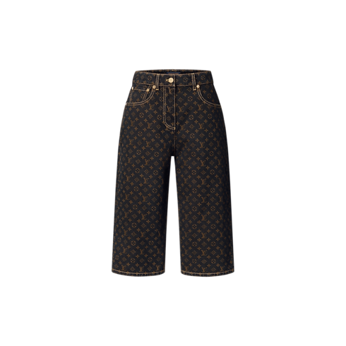 Monogram Denim Bermuda Shorts in Women's Ready to Wear Skirts and Shorts collections by Louis Vuitton (Product zoom)