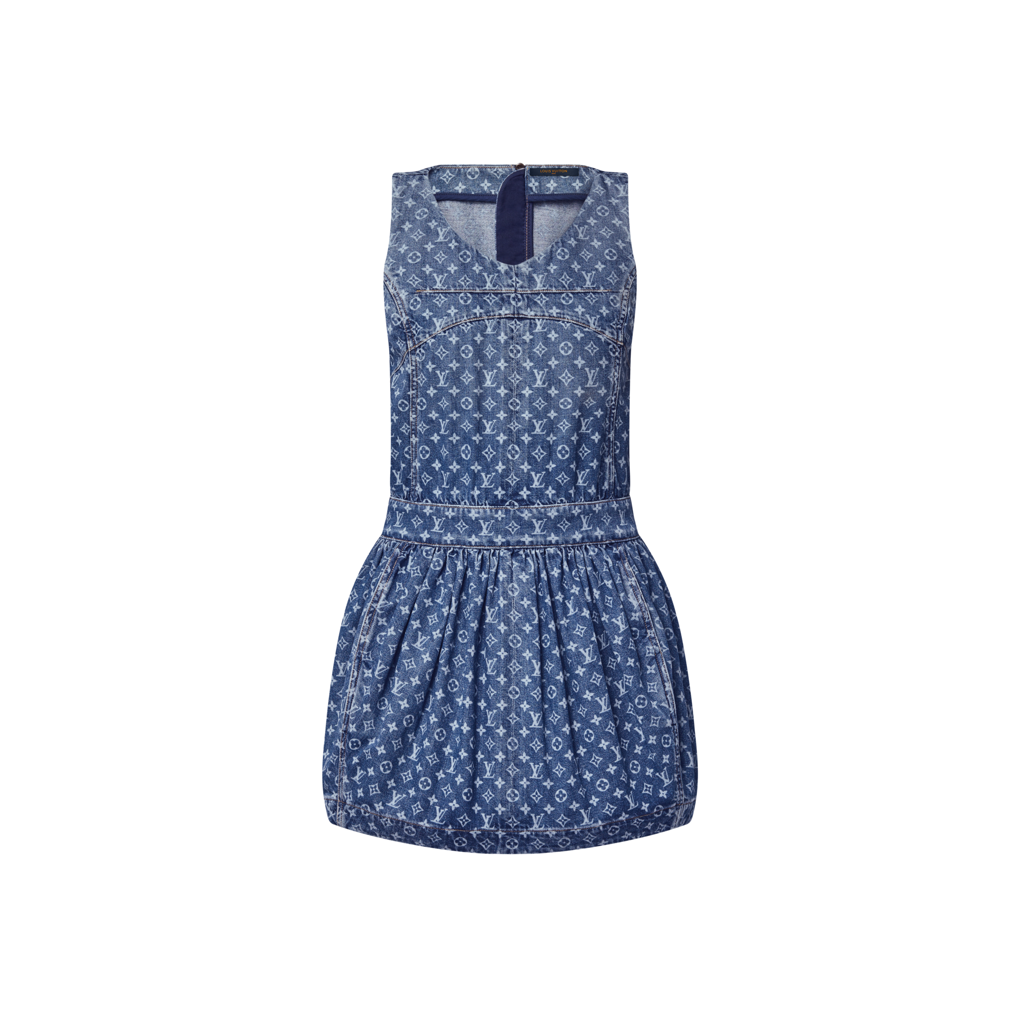 فستان من الدنيم بنقشة Monogram  in النساء