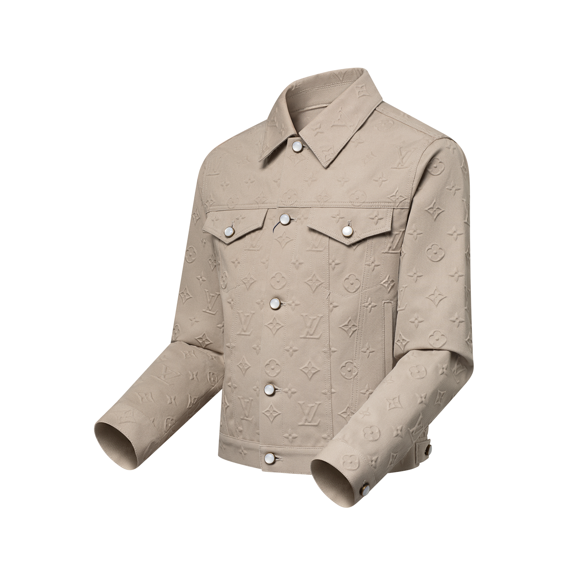 Monogram Embossed Denim Jacket  in Men