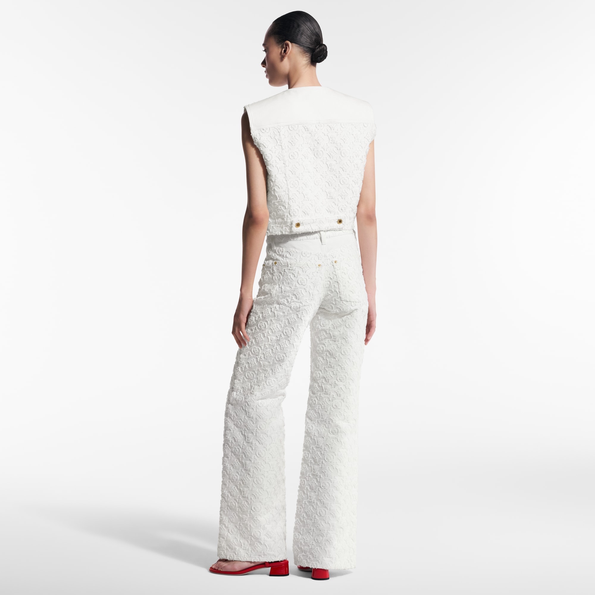 بنطال جينز بنقشة Monogram Fil Coupé  in النساء