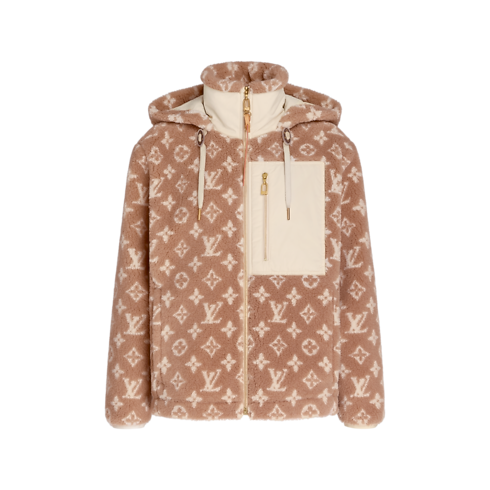Monogram Fleece Hooded Jacket front view