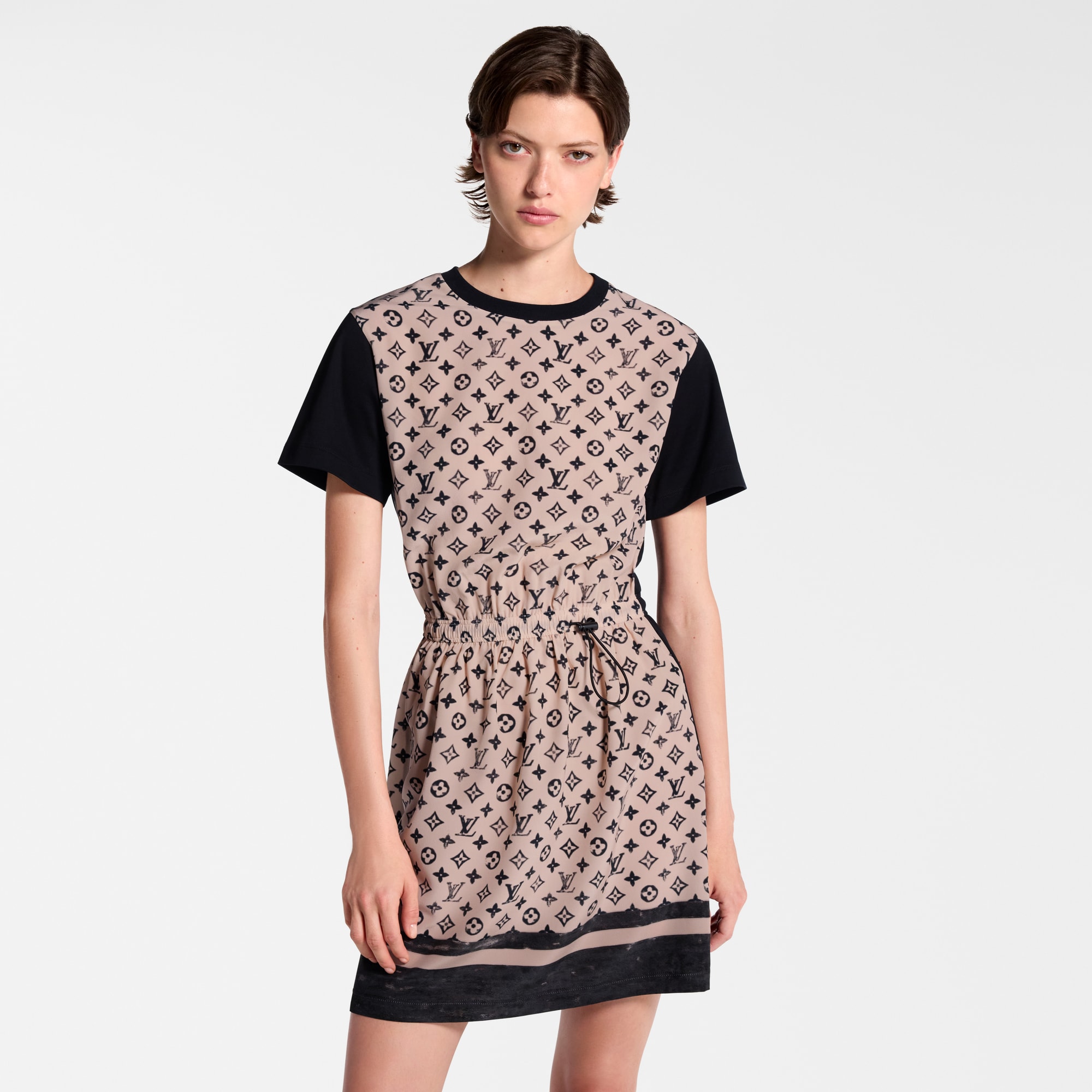 Monogram Front Drawstring Dress  in Women