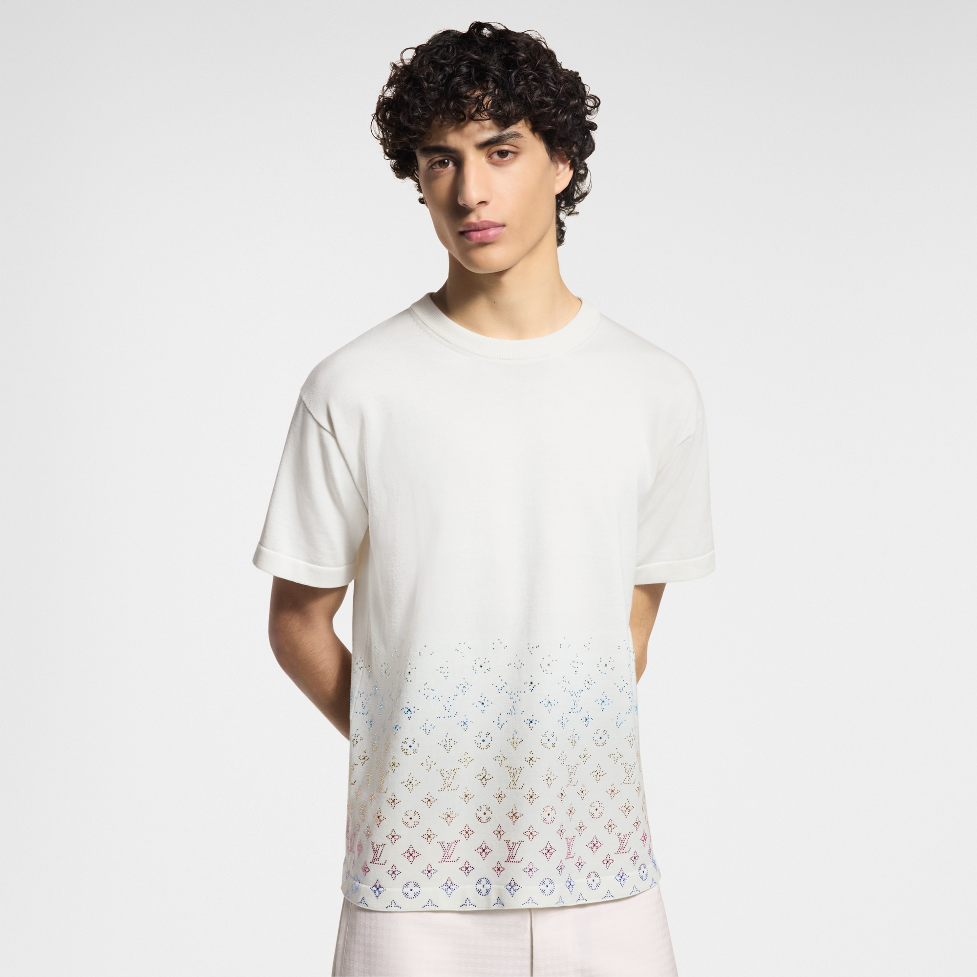 Monogram Gradient Embellished Short-Sleeved Crewneck  in Men