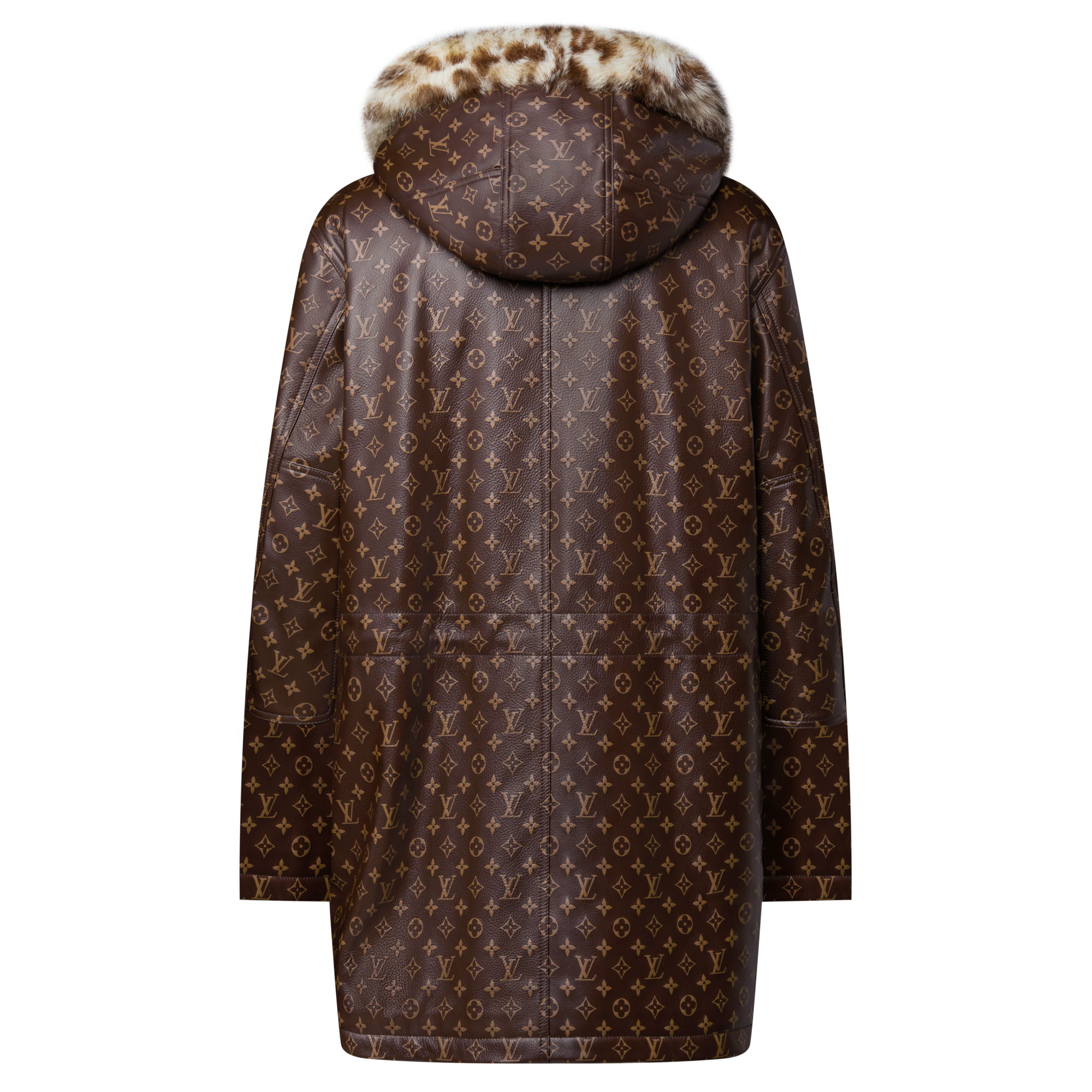 معطف باركا من الجلد بنقشة Monogram  in الرجال