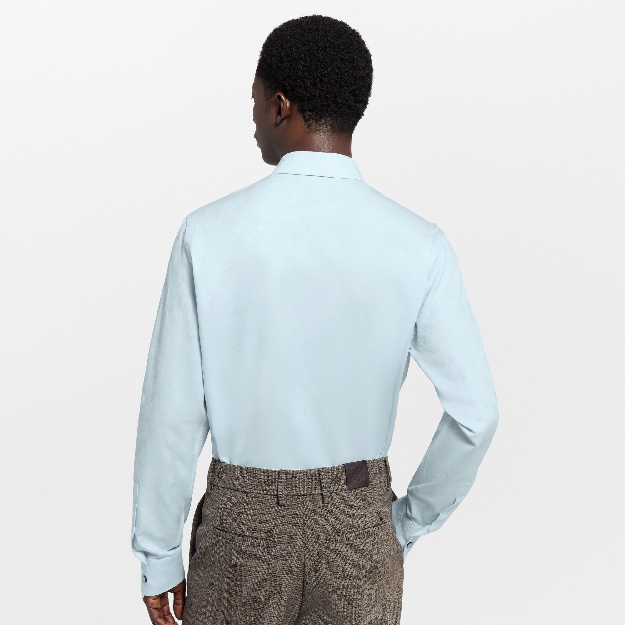 قميص بأكمام طويلة يزدان بنقشة Monogram  in الرجال