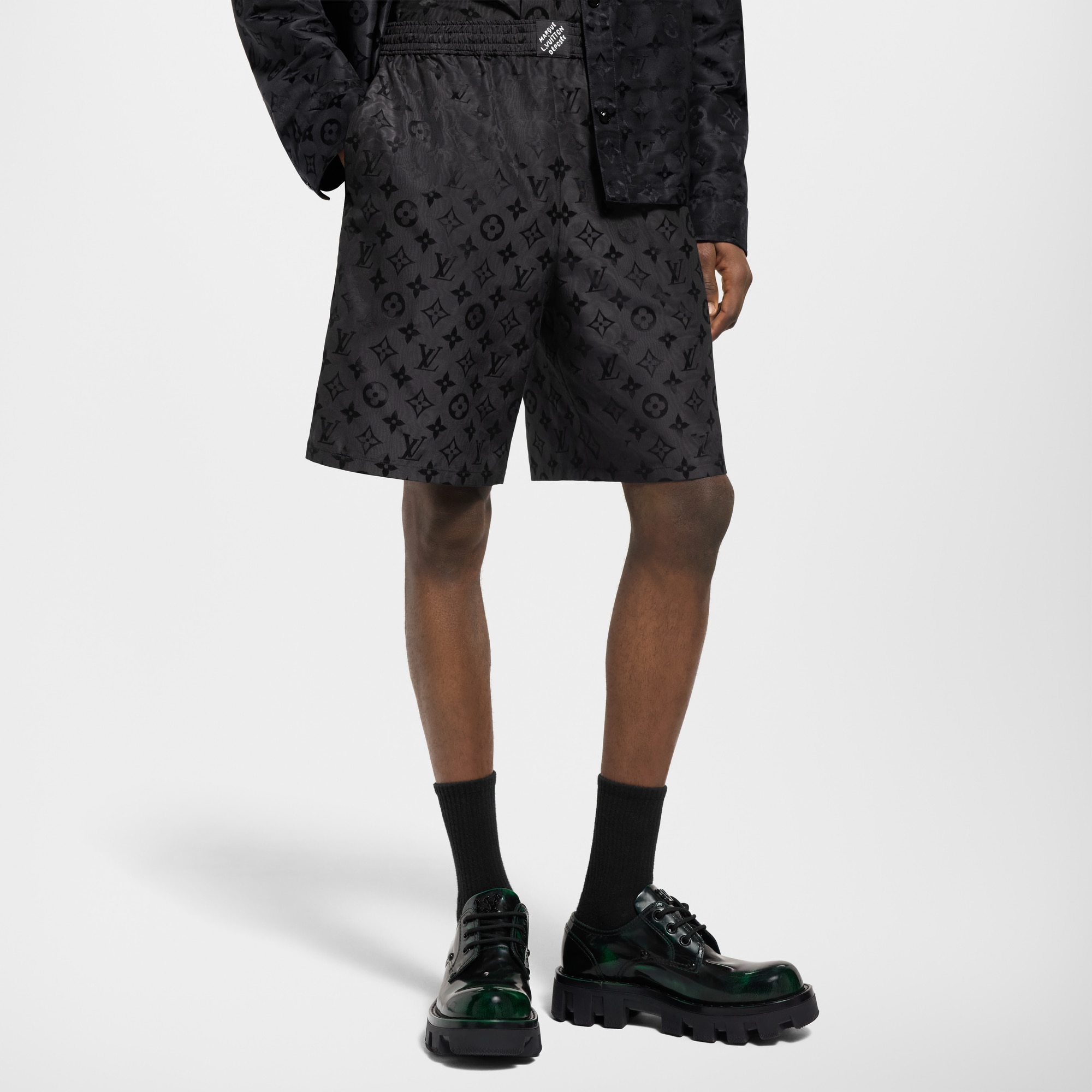 Monogram Moire Jacquard Silk Shorts  in Men