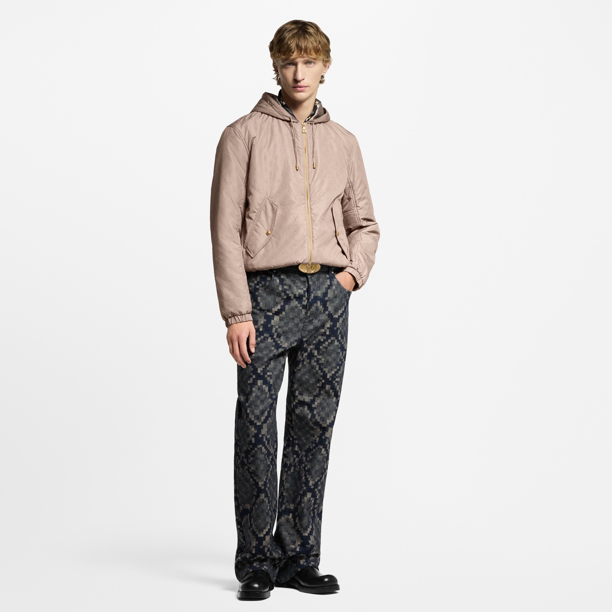 سترة مقاومة للرياح بنقشة Monogram  in الرجال