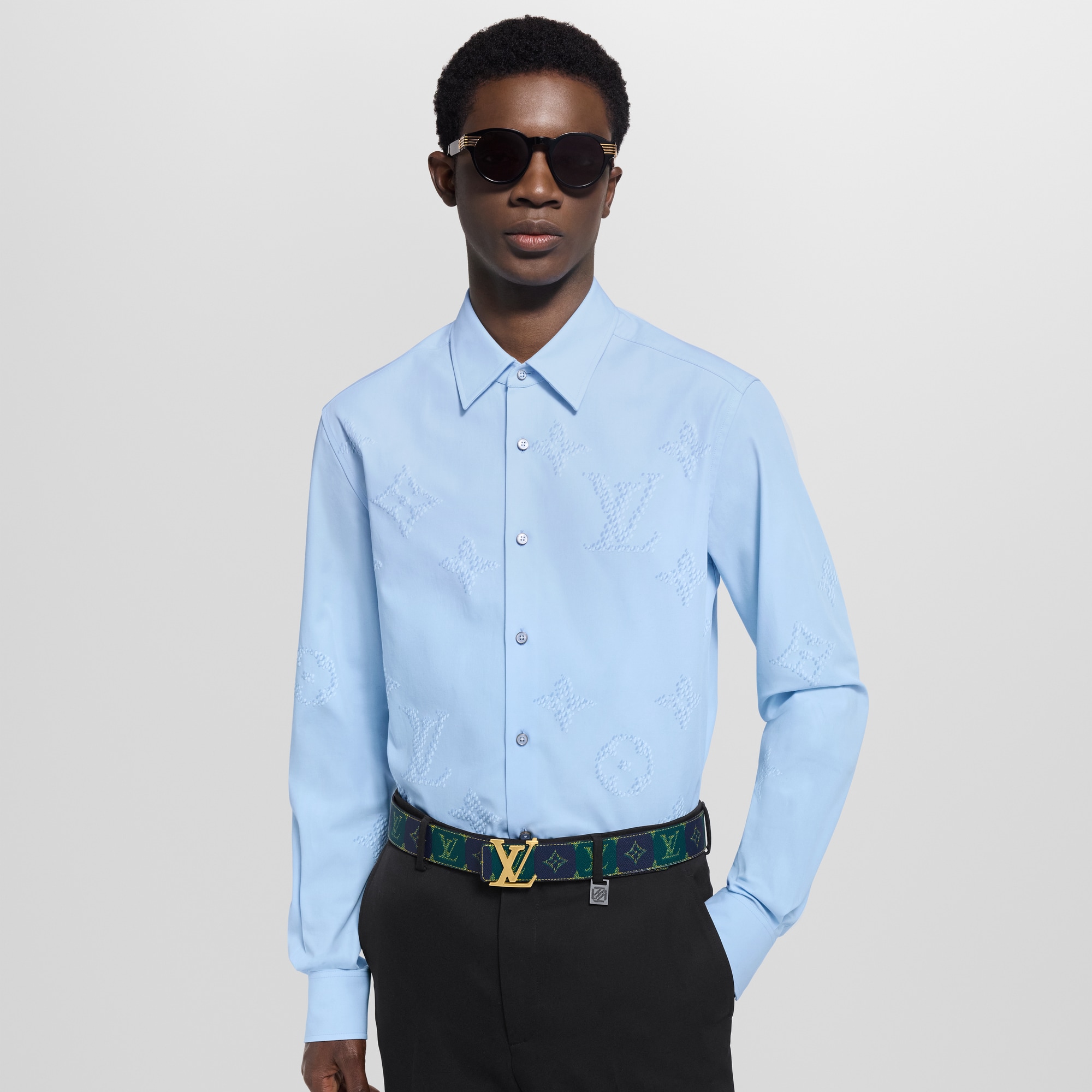 Monogram Printed Long-Sleeved Shirt  in Men