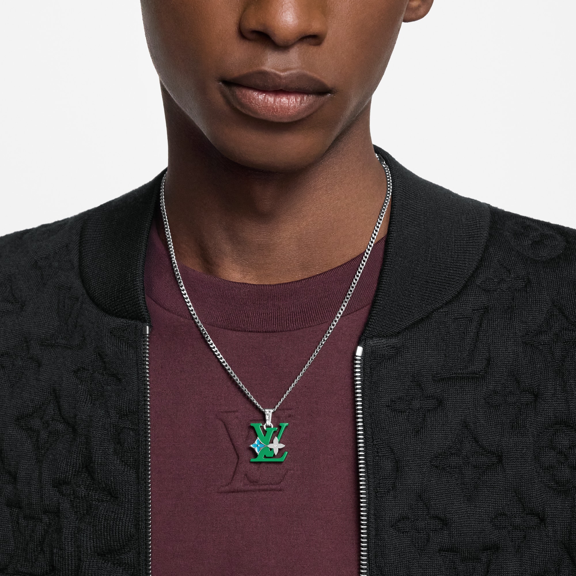 Monogram Row Pendant S00 in Men