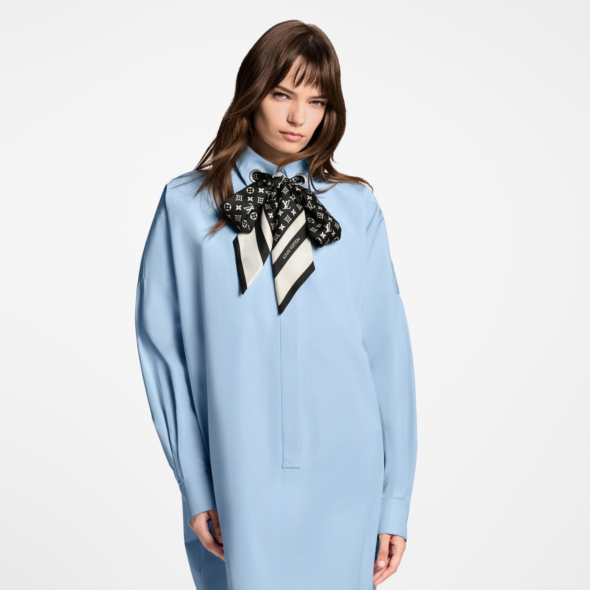 Monogram Scarf Shirt Dress  in Women