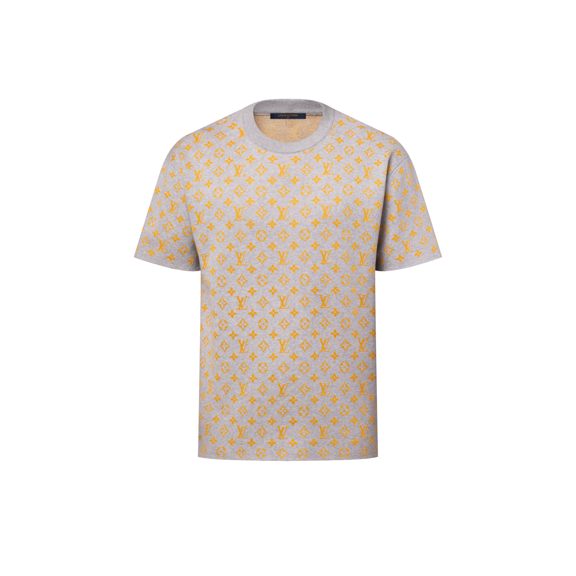 تي شيرت بنقشة Monogram، بياقة مستديرة وأكمام قصيرة  in الرجال