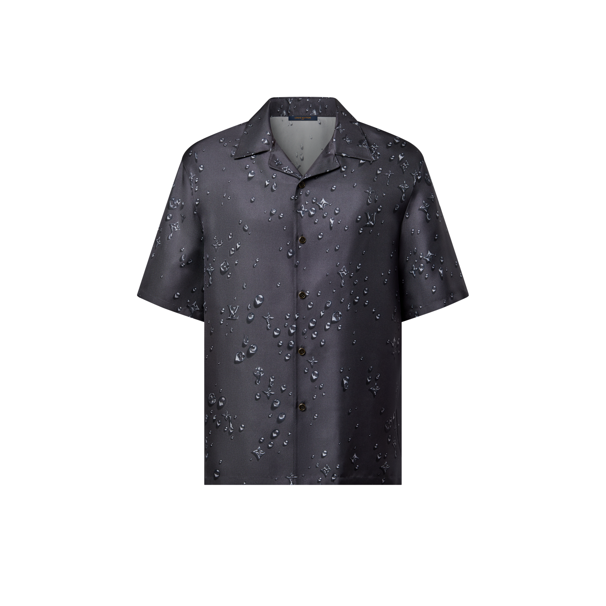 Monogram Short-Sleeved Silk Shirt  in Men