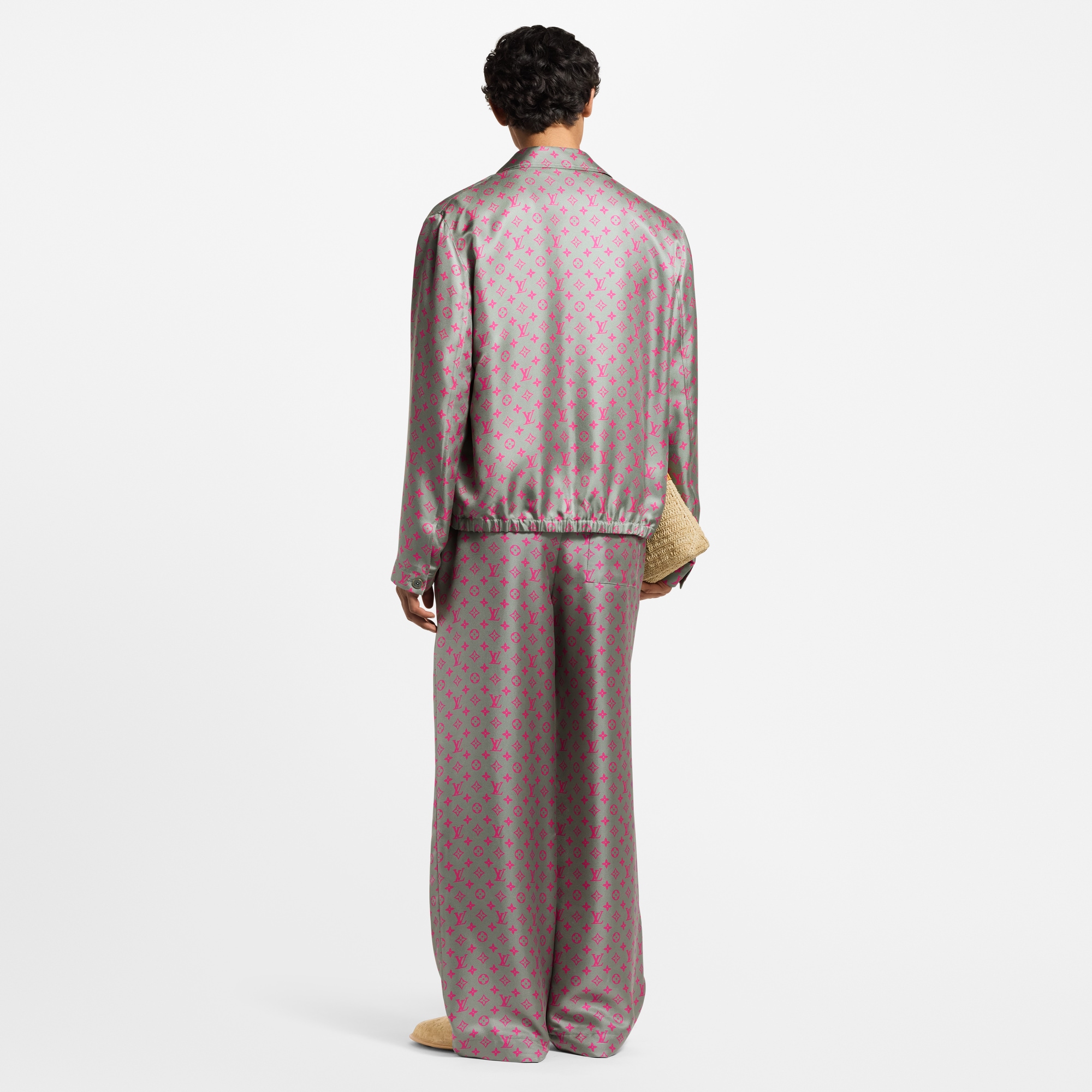 كنزة من الحرير بنقشة Monogram  in الرجال