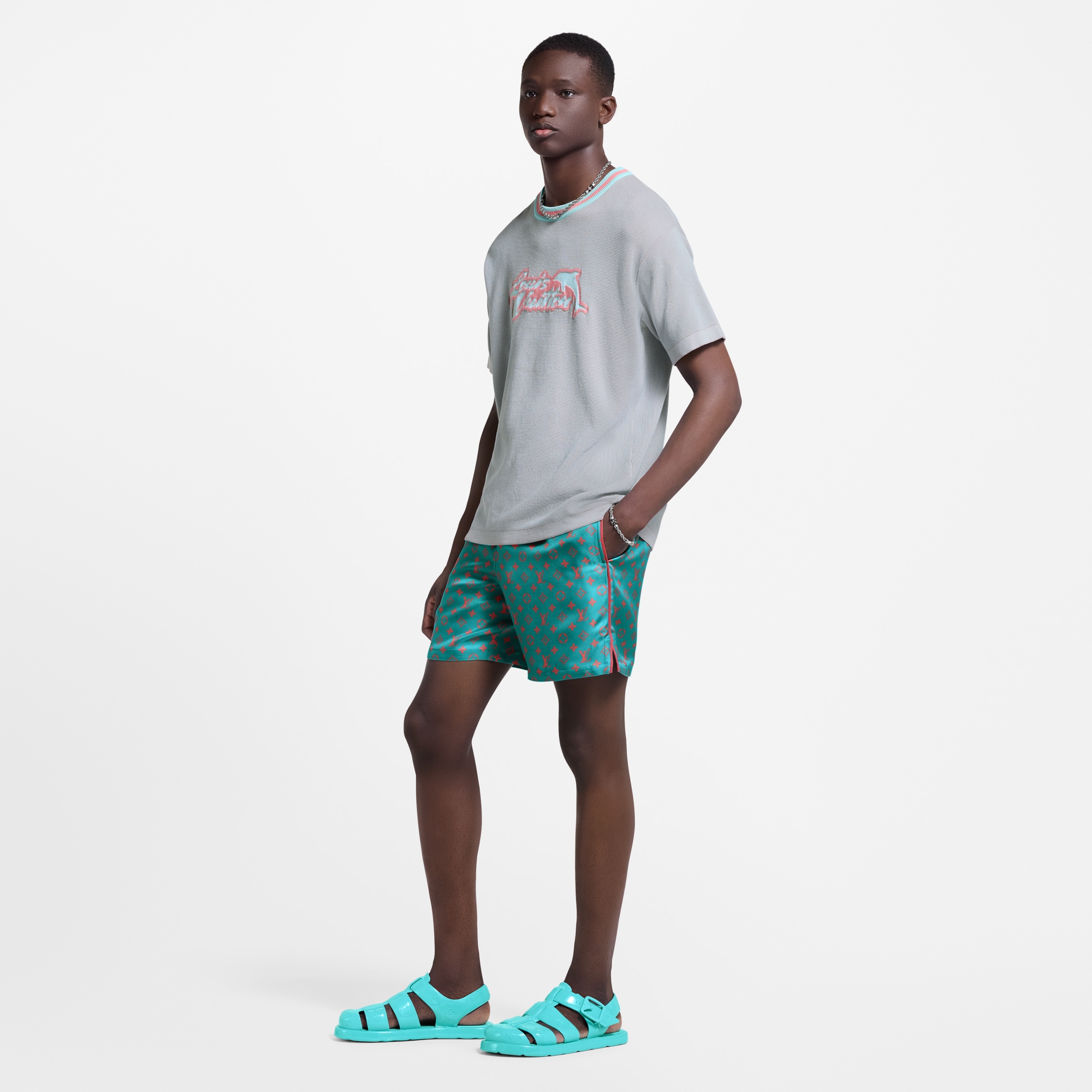 Monogram Silk Shorts  in Men