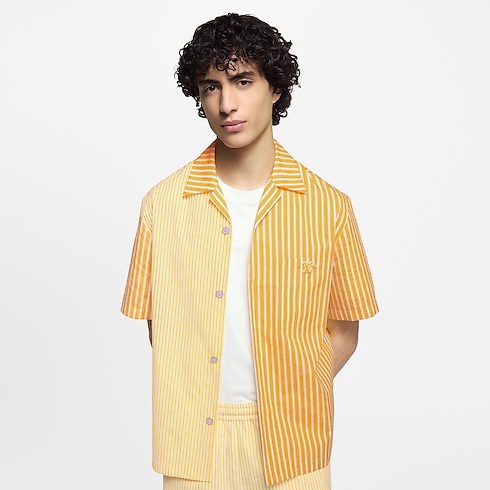 Monogram Striped Patchwork Short-Sleeved Shirt in Men's Ready to Wear Shirts collections by Louis Vuitton (Product zoom)