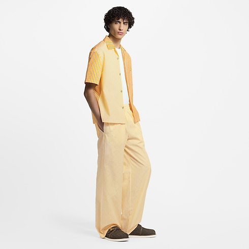 Monogram Striped Patchwork Short-Sleeved Shirt in Men's Ready to Wear Shirts collections by Louis Vuitton (Product zoom)