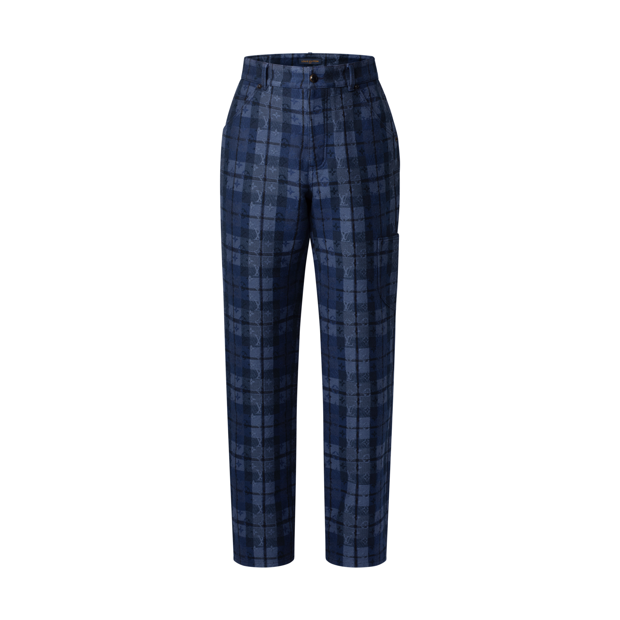 Monogram Tartan Denim  Pants  in Men