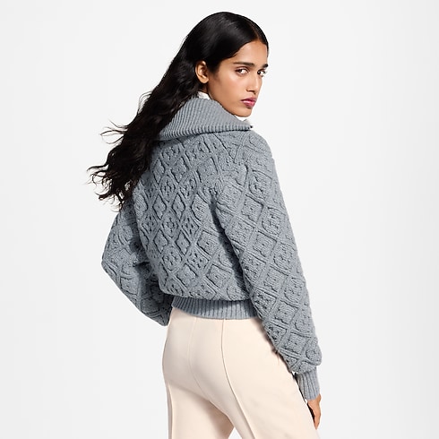 Monogram Toweling Zip-Up Jacket cropped worn view