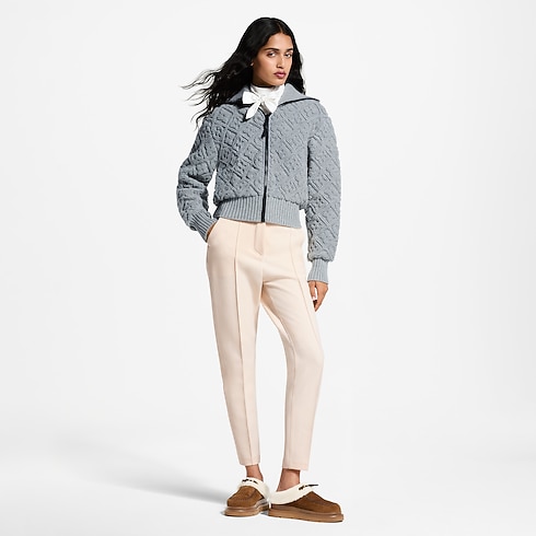 Monogram Toweling Zip-Up Jacket worn view