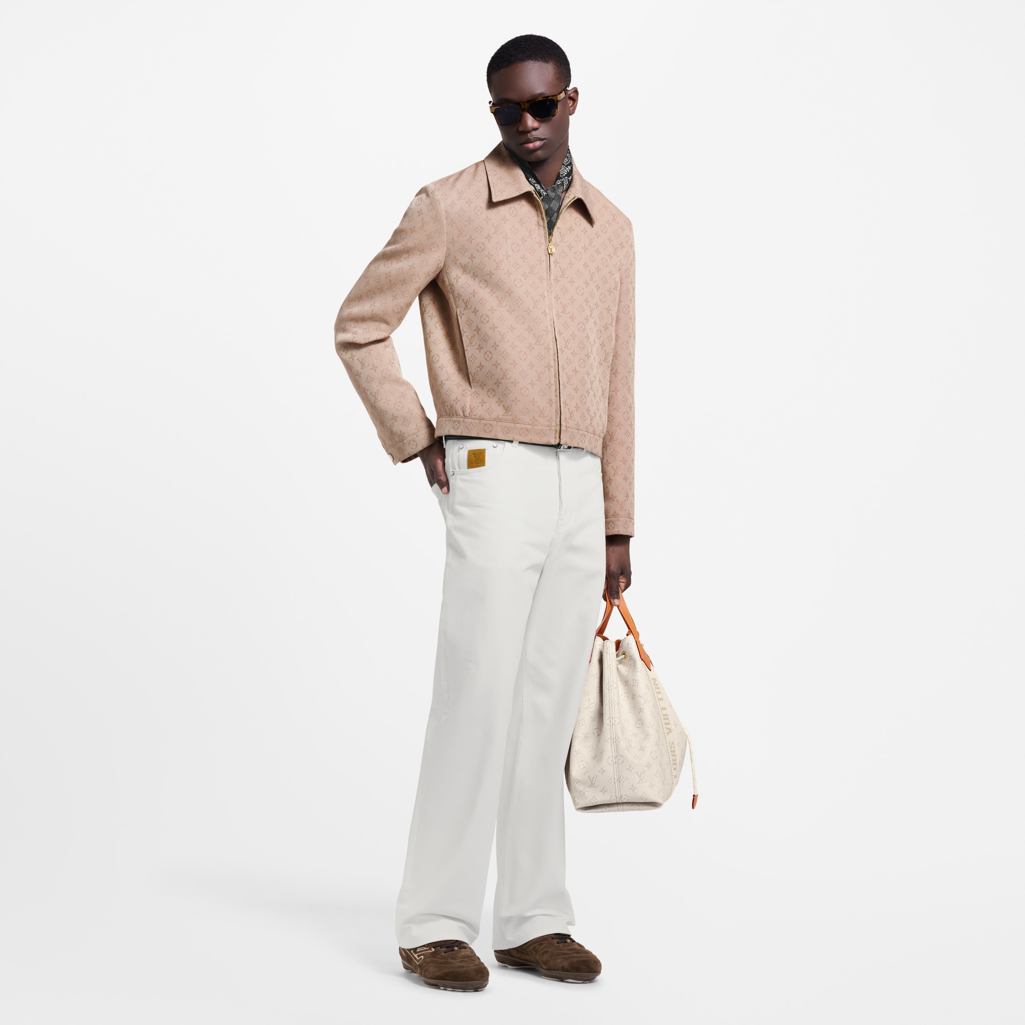 سترة قصيرة بنقشة Monogram بسحاب  in الرجال