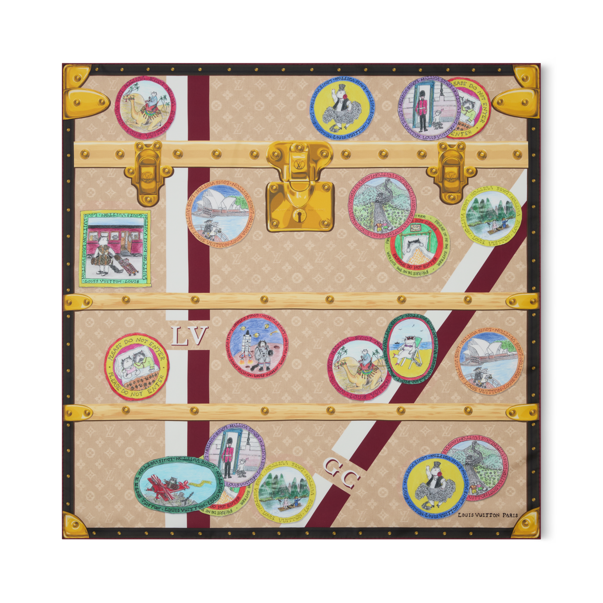 وشاح مربع My LV Trunk، مقاس 90 S00 in النساء