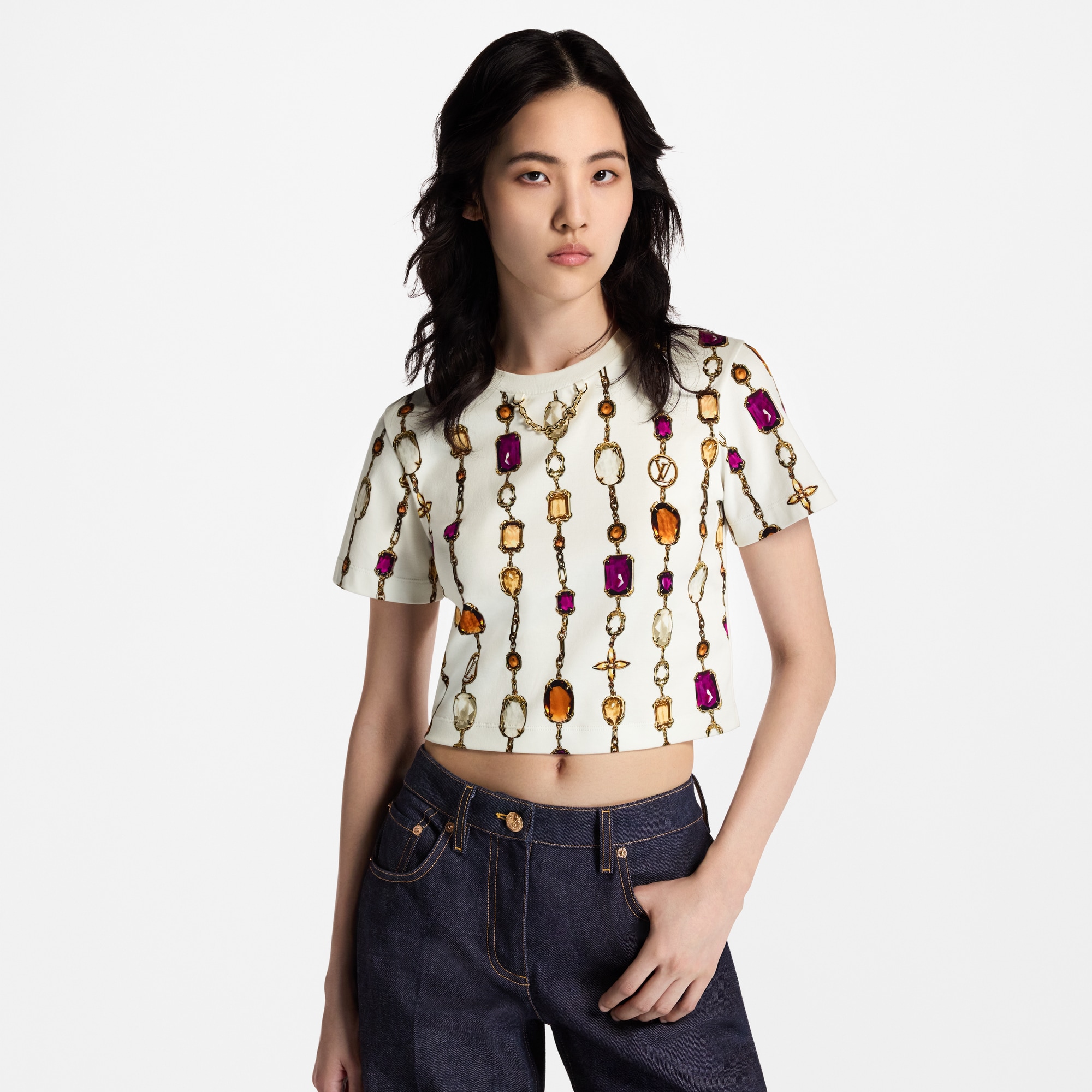 Necklace Print Crop Top  in Women