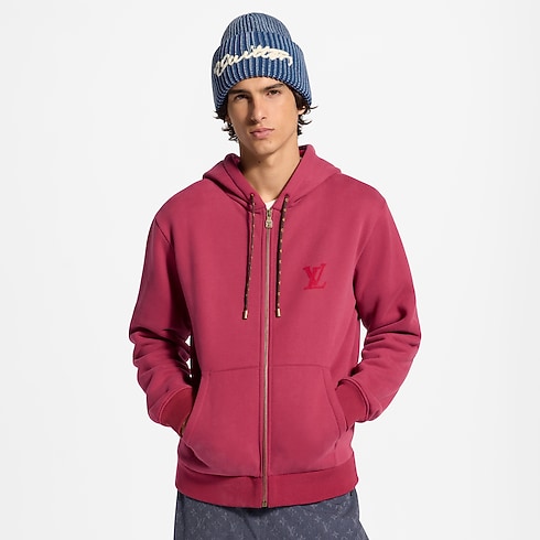 Needle-Punched Signature Zipped Hoodie in Men's Ready to Wear All Ready-To-Wear collections by Louis Vuitton (Product zoom)