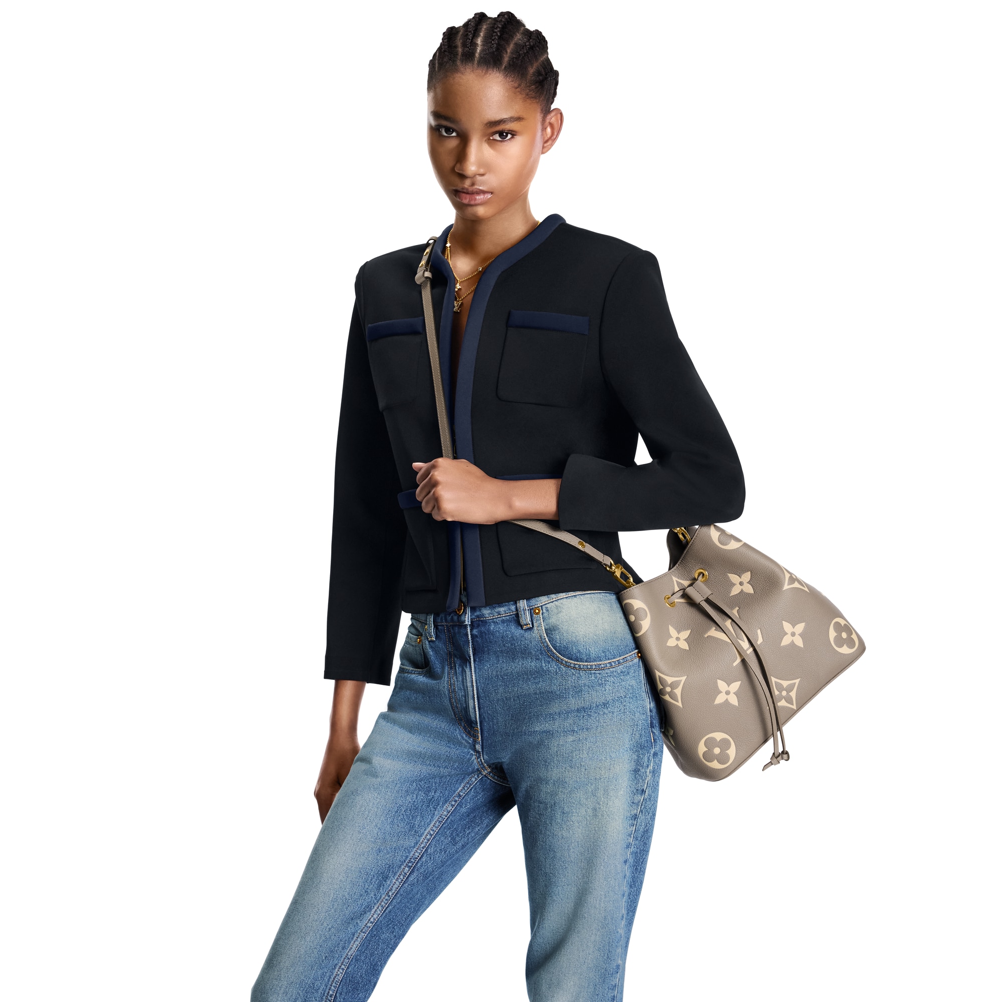 NéoNoé MM Bicolour Monogram Empreinte Leather in Women