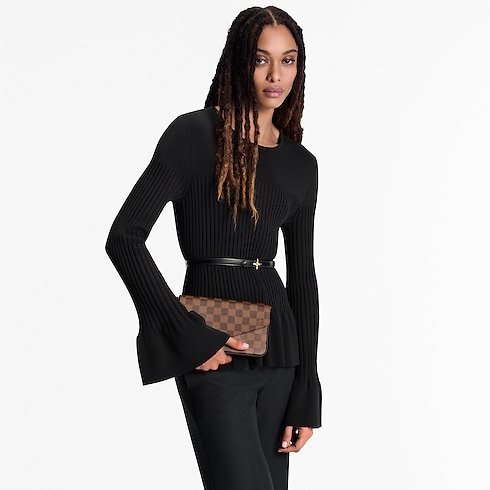 Pochette Félicie Damier Ebene Canvas in Women's Wallets and Small Leather Goods Wallets on Chain and Micro Bags collections by Louis Vuitton (Product zoom)