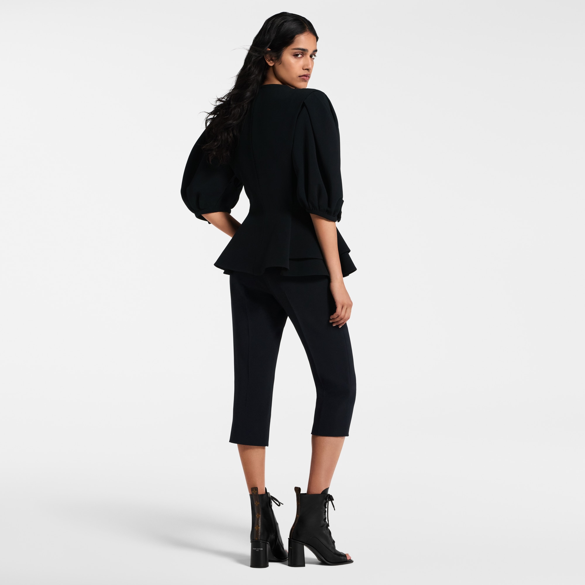 Puff-Sleeve Peplum Jacket  in Women