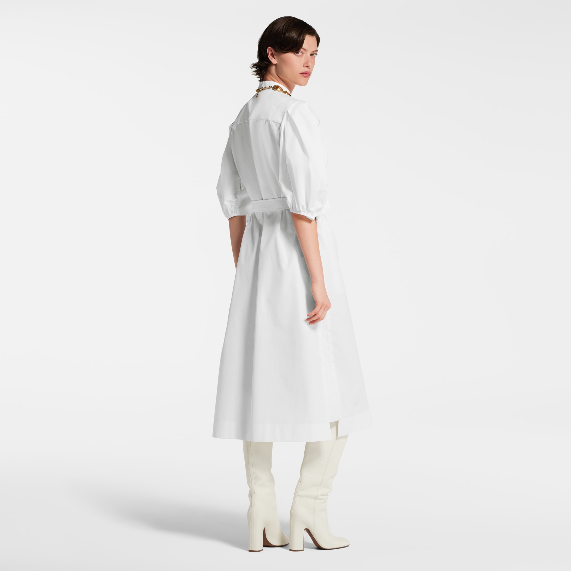 فستان على شكل قميص بأكمام واسعة  in النساء