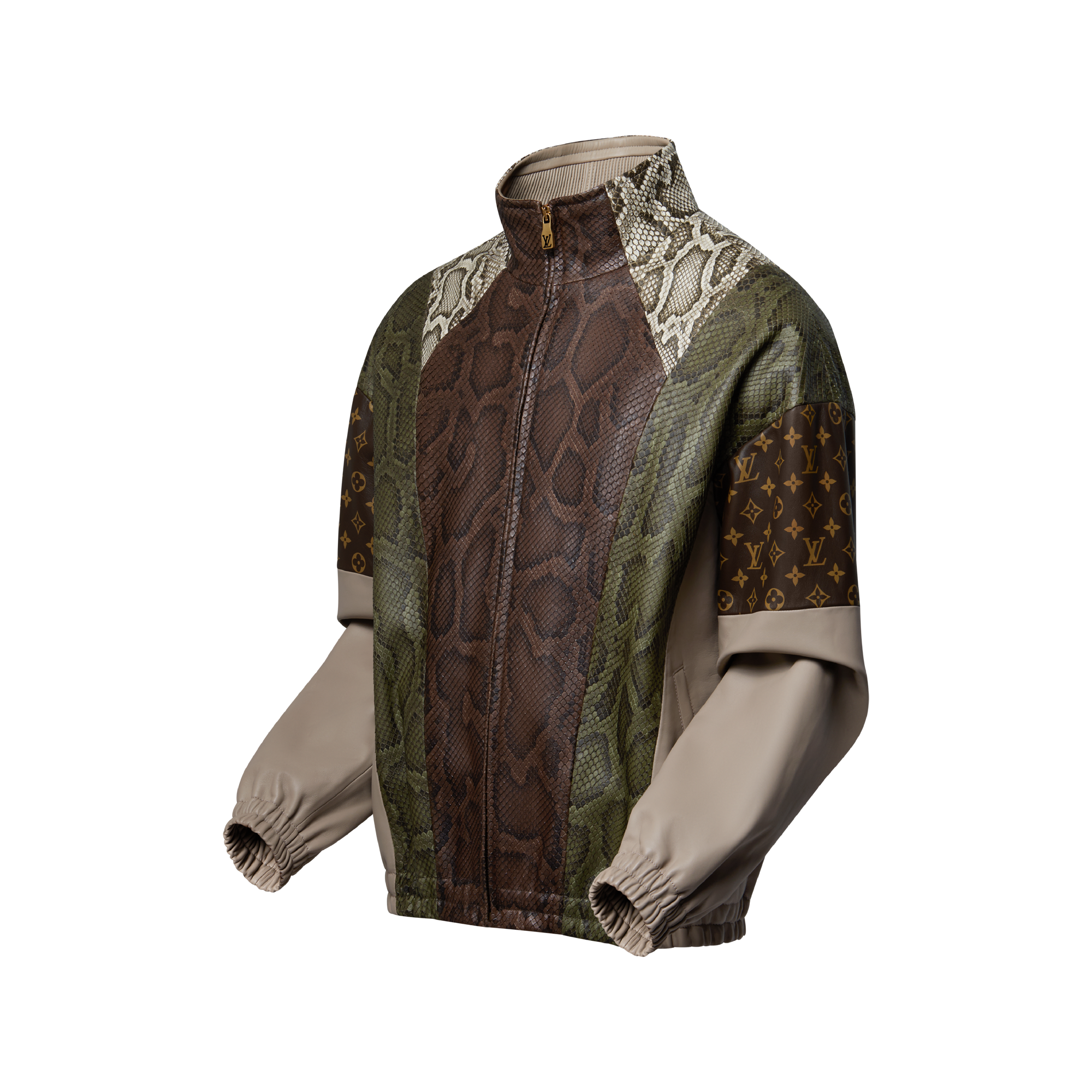 Python Mix Leather Tracksuit Top   in Men