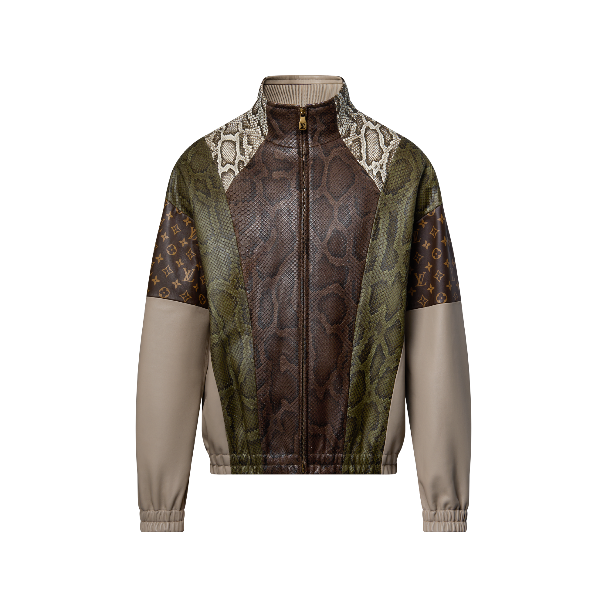 Python Mix Leather Tracksuit Top   in Men