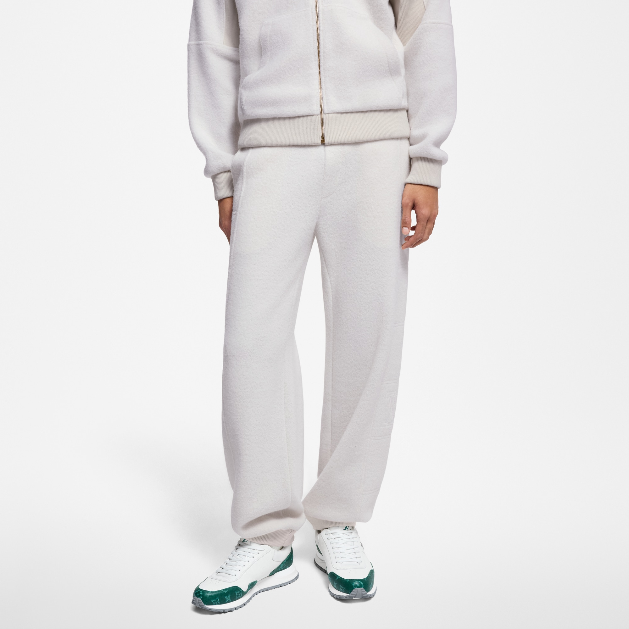 Quilted Textured Wool Pants  in Men