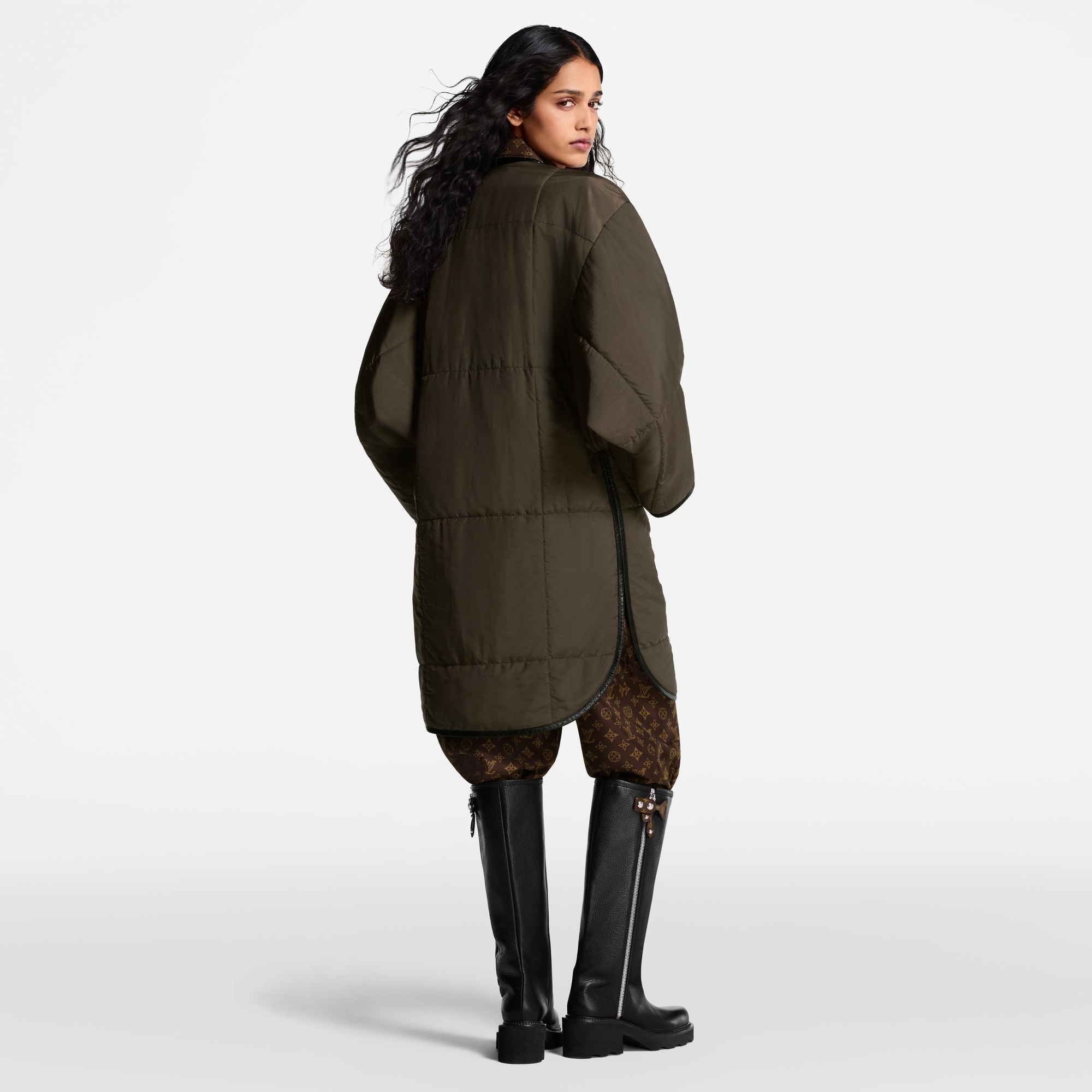 Quilted Toggle Detail Coat  in Women