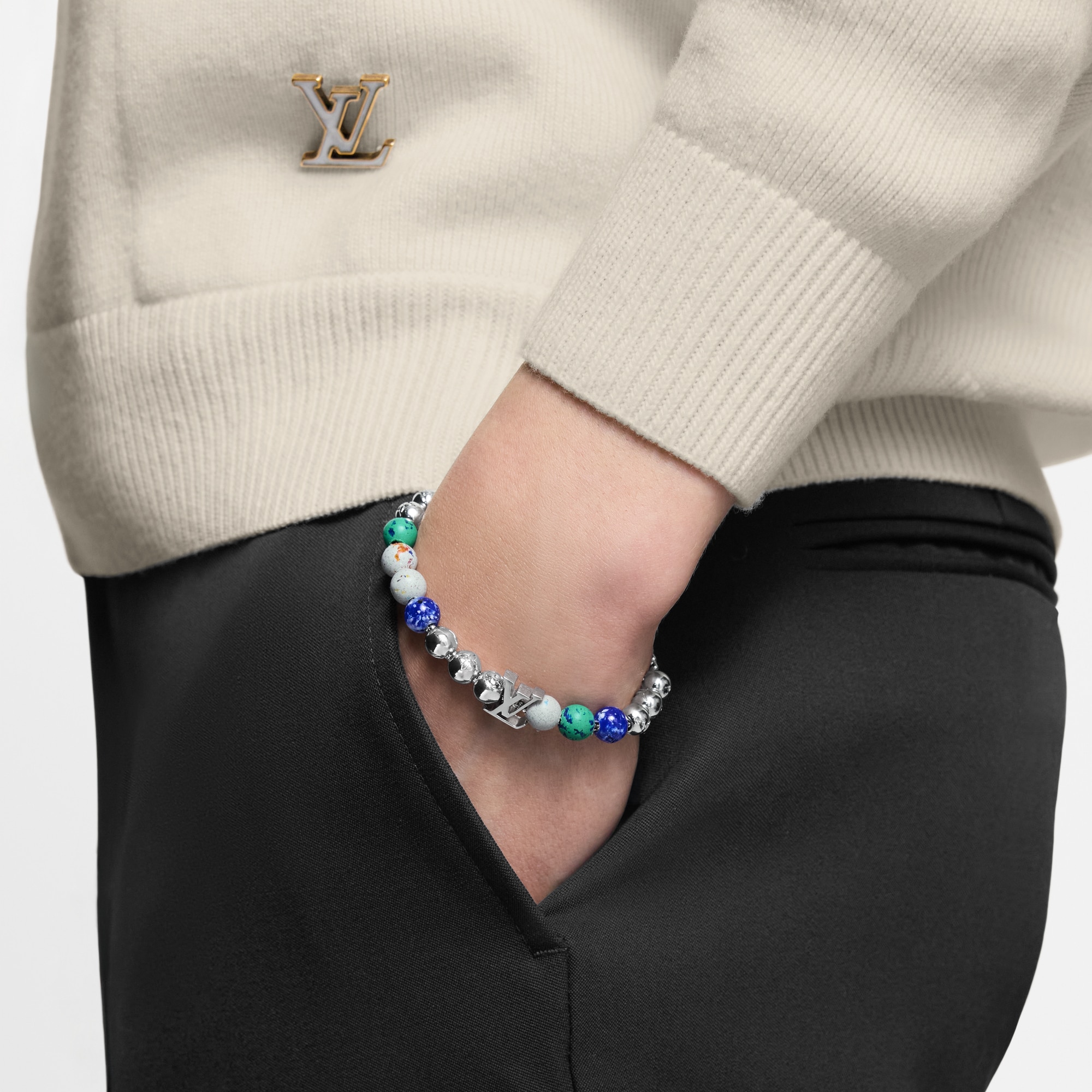 سوار Monogram Beads مُعاد تدويره S00 in الرجال