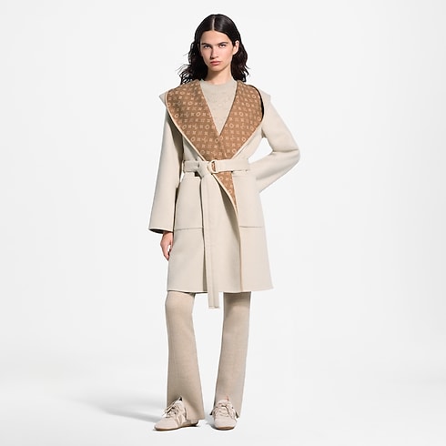 Reversible Signature Hooded Wrap Coat in Women's Ready to Wear Coats and Jackets collections by Louis Vuitton (Product zoom)