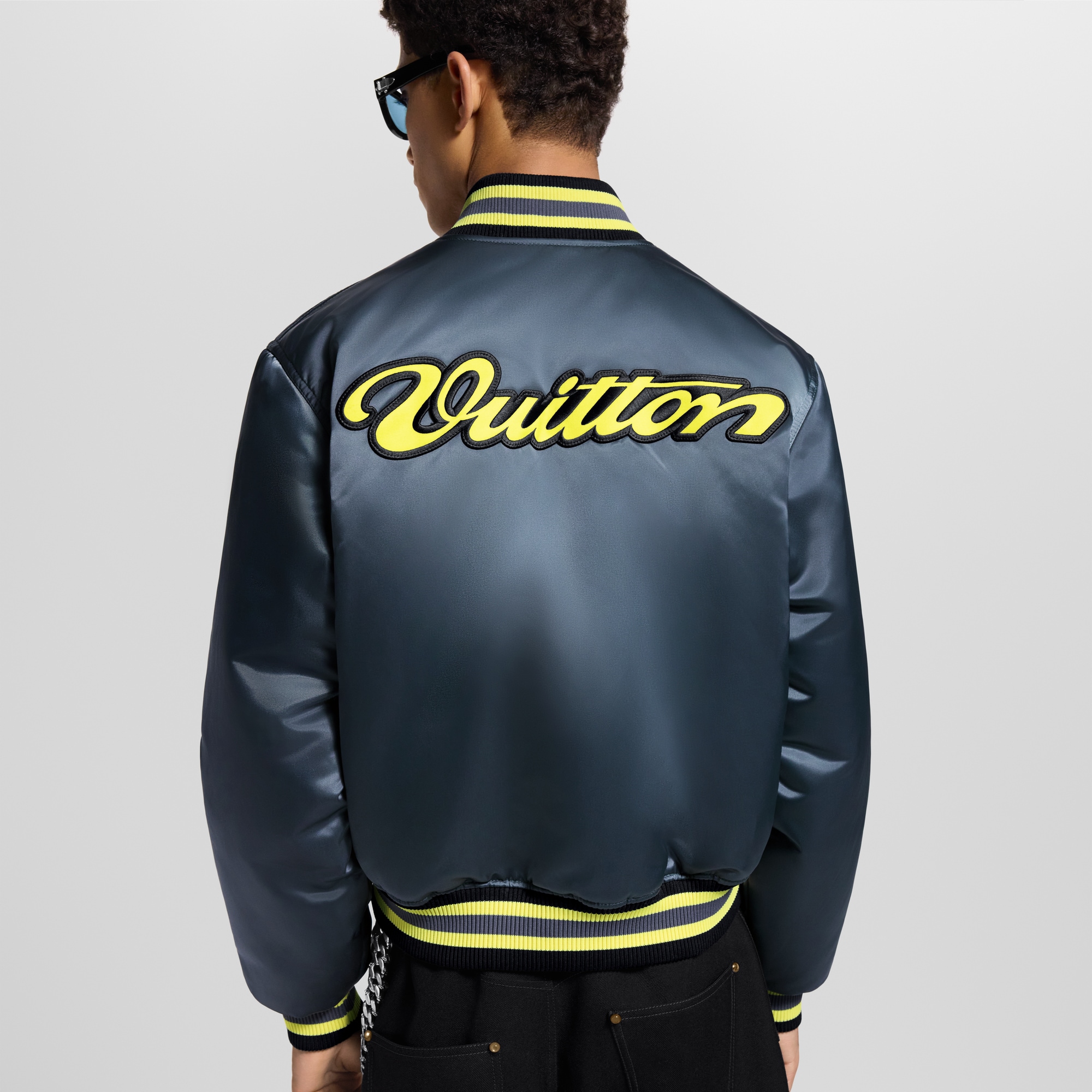 Satin Baseball Blouson  in Men