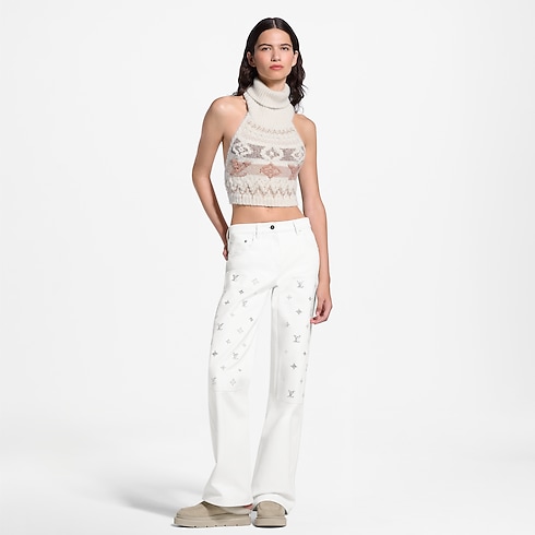 Sequin Alpine Knit Crop Top worn view