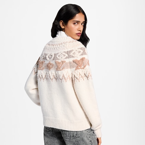 Sequin Alpine Knit Pullover cropped worn view