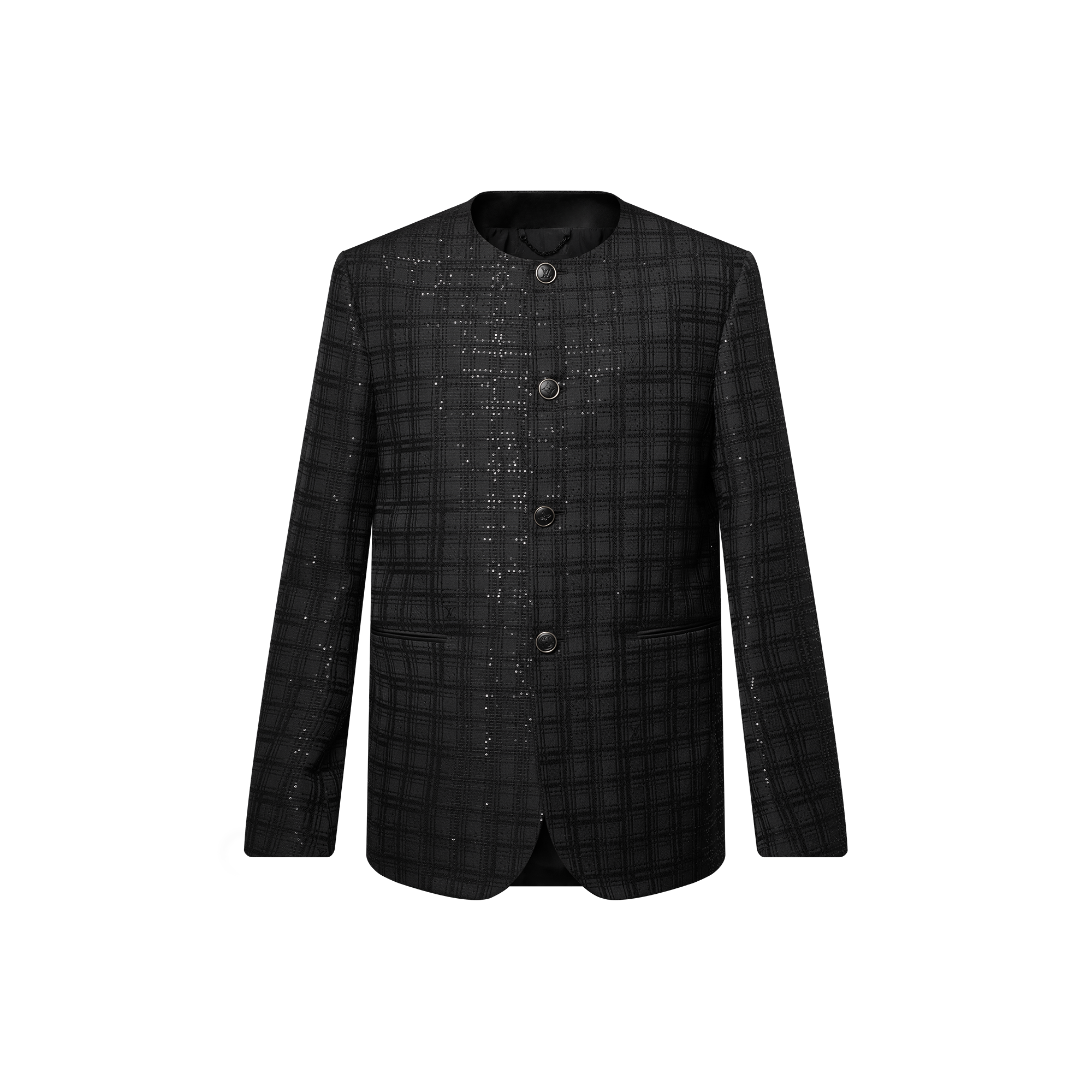 جاكيت بدون ياقة مزين بالترتر  in الرجال