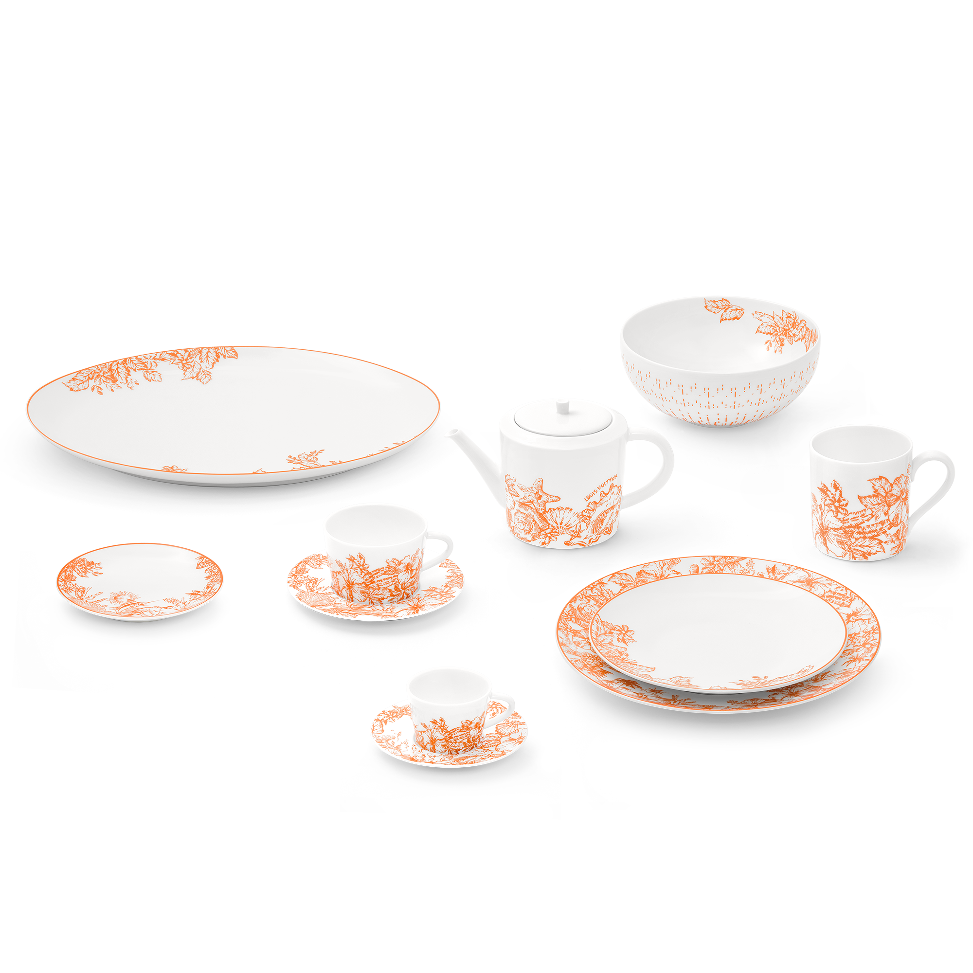 مجموعة LV By The Pool تتكون من فنجاني قهوة وطبقين  in الصناديق، السفر والمنزل