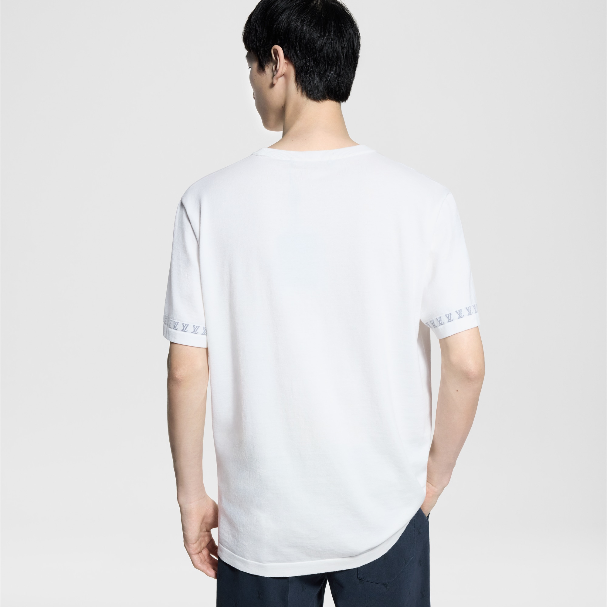 Short-Sleeved Cotton Crewneck  in Men