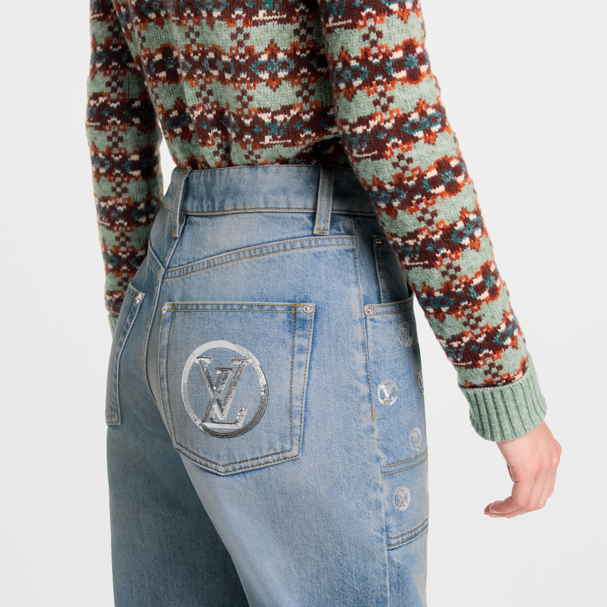 Signature Sequin Slim-Fit Jeans   in Women