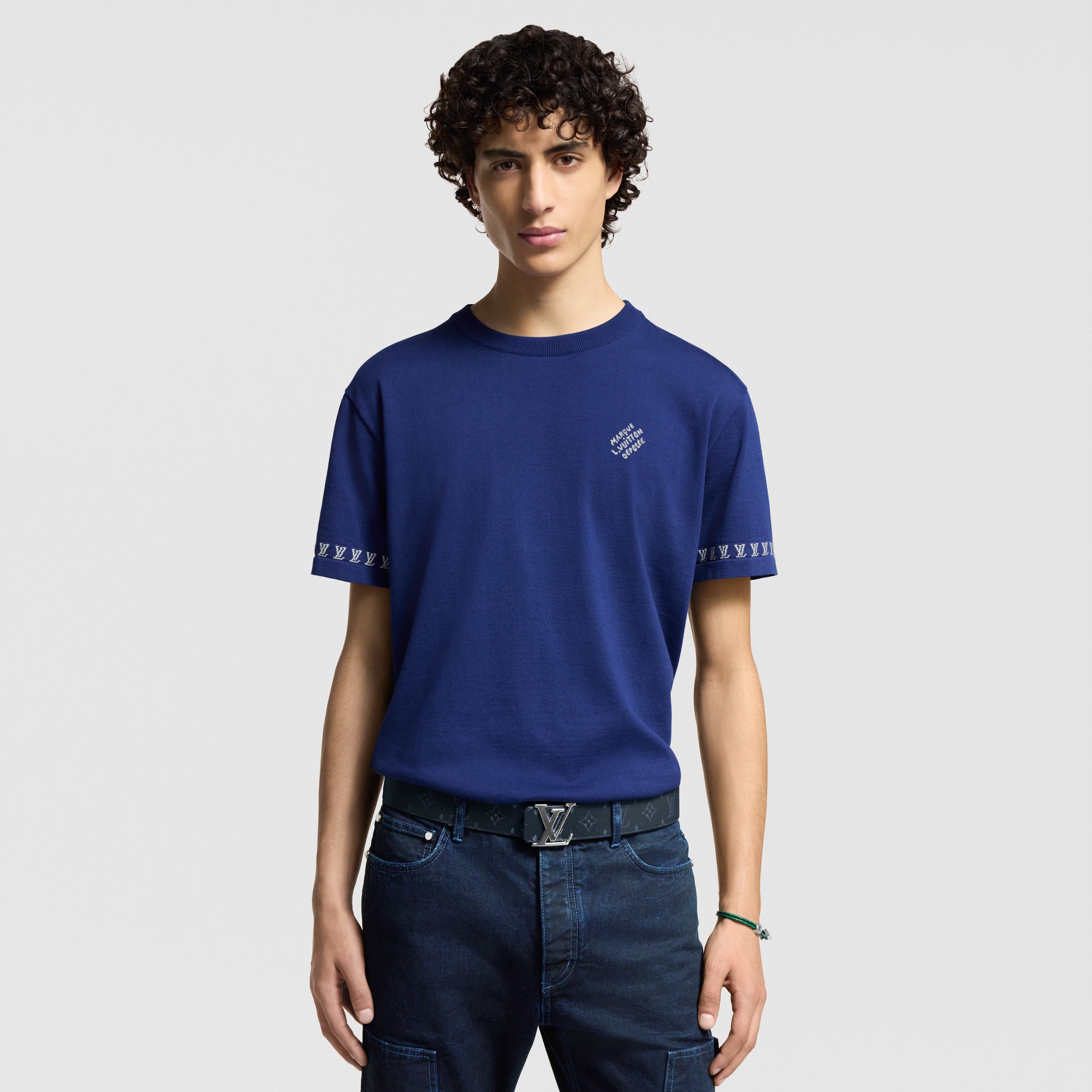 Signature Short-Sleeved Cotton Crewneck  in Men
