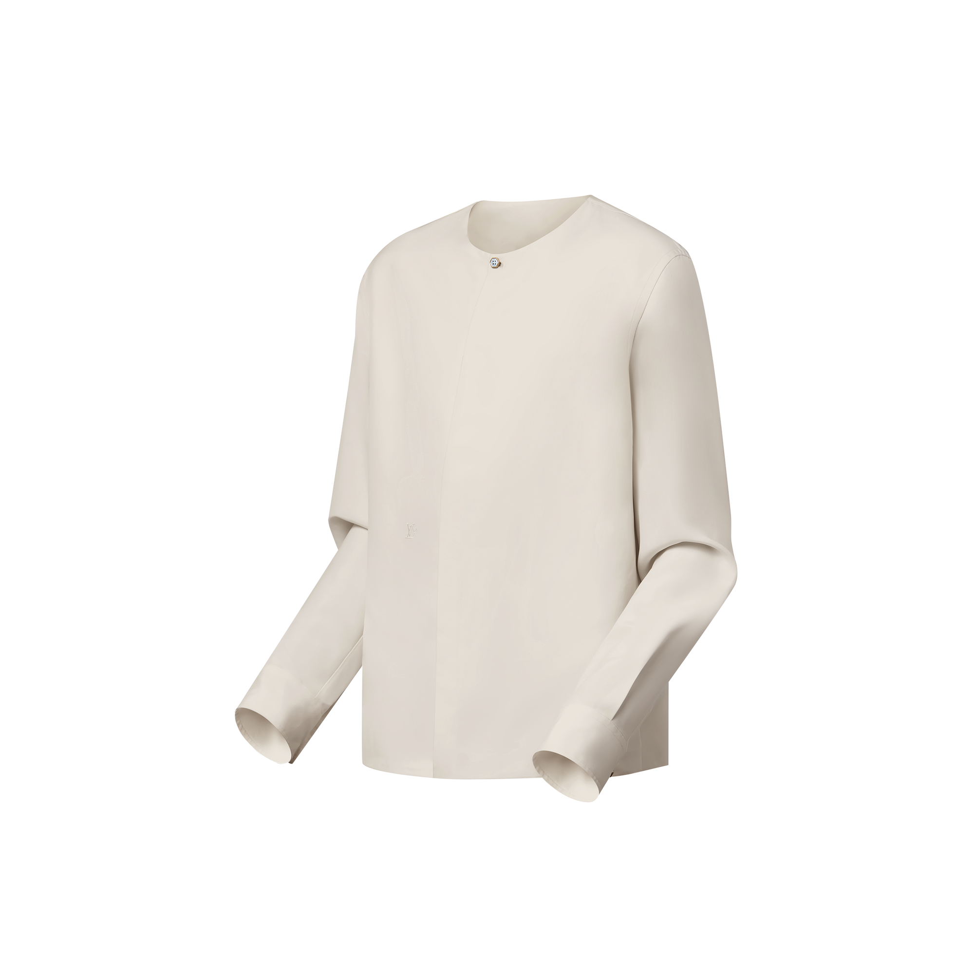 قميص من الحرير ملائم لفترة المساء، بدون ياقة  in الرجال