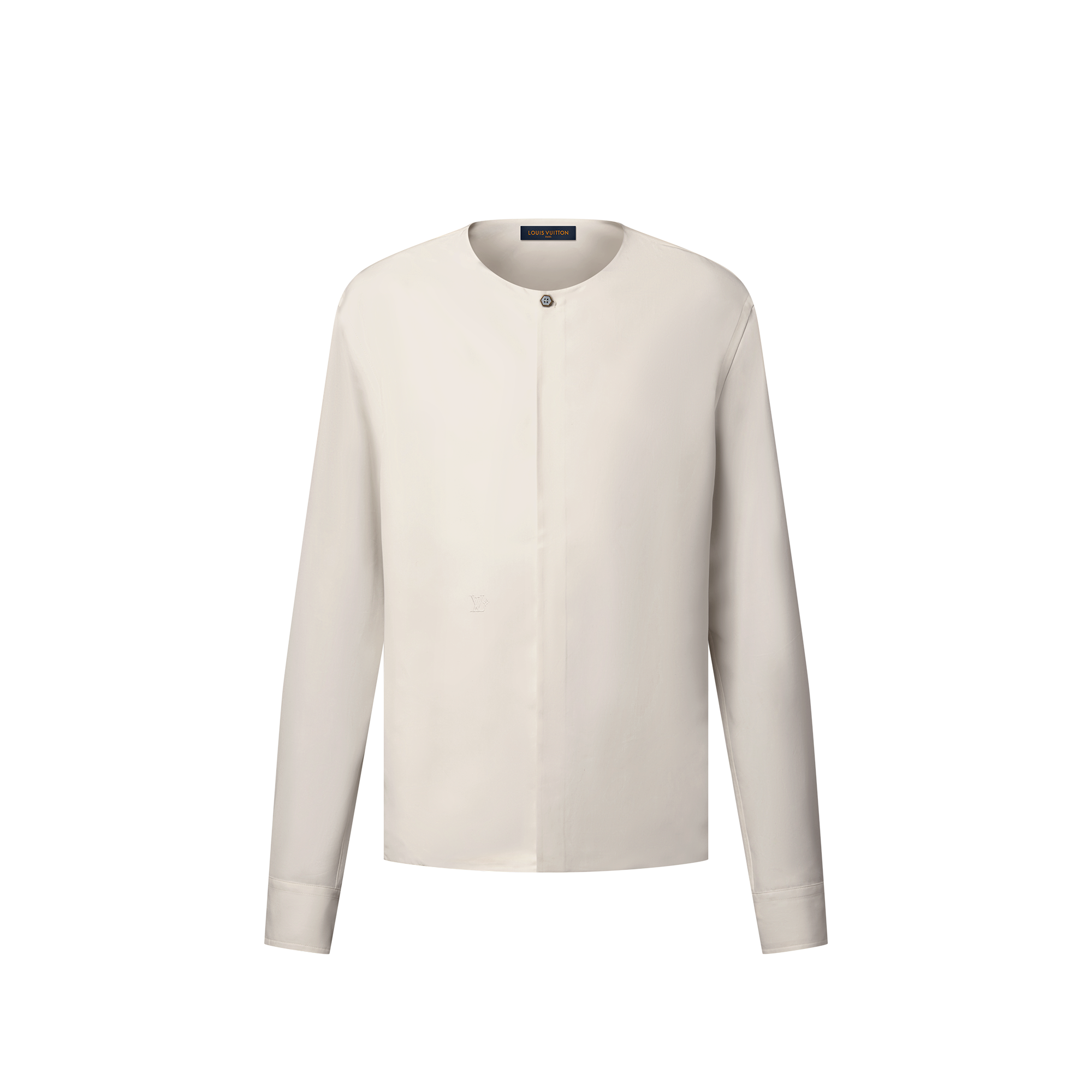 قميص من الحرير ملائم لفترة المساء، بدون ياقة  in الرجال