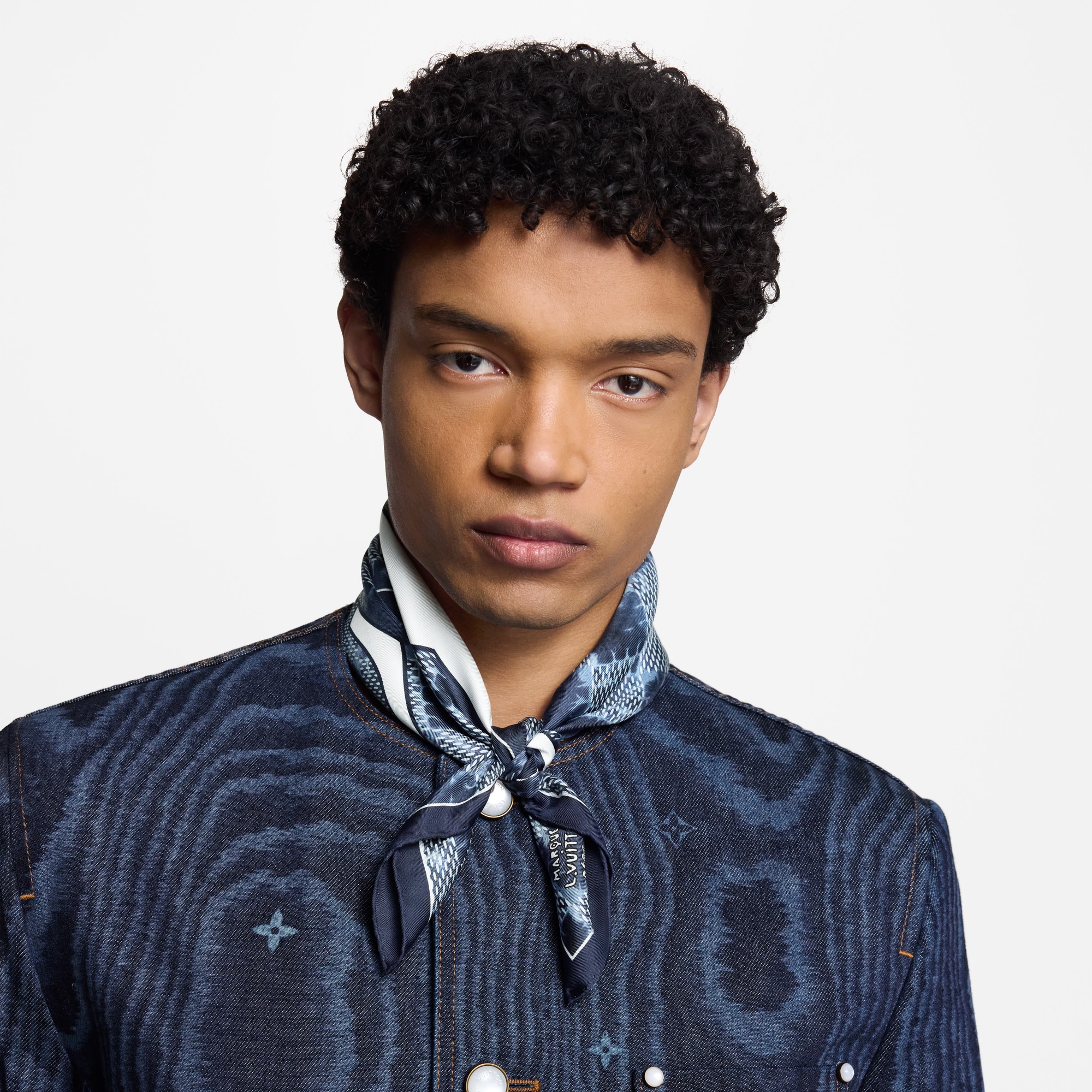 Splash Damier Silk Square S00 in Men